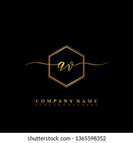 AV Initial luxury handwriting logo vector
