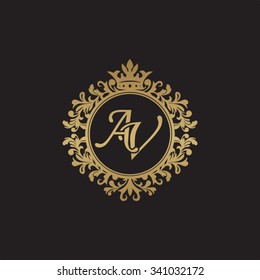 AV initial luxury ornament monogram logo