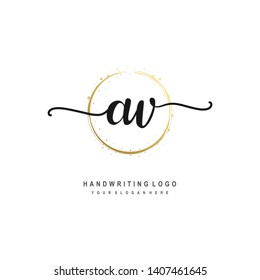 AV initial signature logo. handwriting logo template vector,