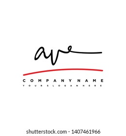 AV initial signature logo. handwriting logo template vector,