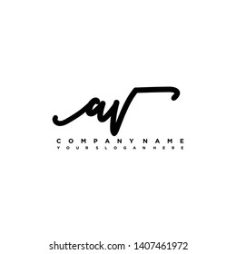 AV initial signature logo. handwriting logo template vector,