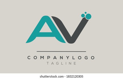 Alfabeto de texto con letras monográficas AV iniciales 