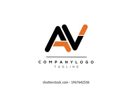 AV initials monogram letter text alphabet logo design