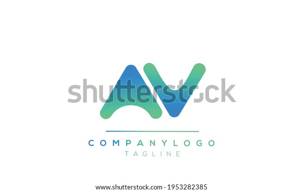 Av Initials Monogram Letter Text Alphabet Stock Vector (Royalty Free ...