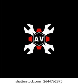 AV Initials Vektor Stok Otomotif Logo Design