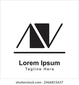 AV or AN letter creative logo design icon
