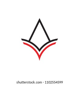 AV letter with eagle beak logo, line art