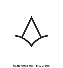 AV letter with eagle beak logo, line art