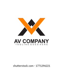 AV Letter Initial Logo Design Vector Template