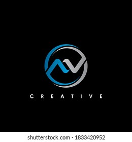 AV Letter Initial Logo Design Template Vector Illustration	
