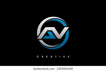 AV Letter Initial Logo Design Template Vector Illustration