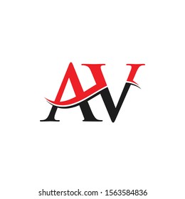 AV Letter Linked Logo. AV Letter Modern Business Logo Vector template.