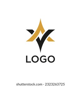 AV letter logo with abstract and simple design concept for brand identity