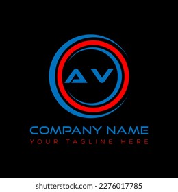 Diseño creativo del logotipo de la letra AV. Diseño único AV.
