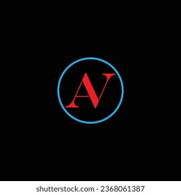 Diseño creativo del logotipo de letra AV con gráfico vectorial, logotipo AV simple y moderno.