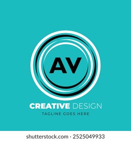 Diseño creativo del logotipo de la letra AV. Un diseño único. Ilustración vectorial