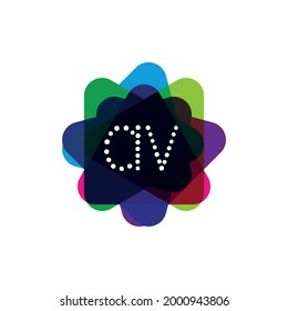  av letter logo design with colorful splash background