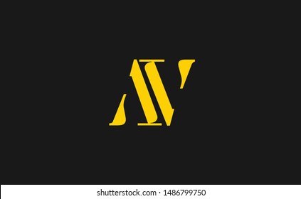 AV, Letter Logo Design with Creative Modern Trendy Typography