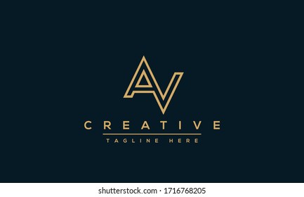 AV Letter Logo Design. Creative Modern Alphabet letters monogram icon A V, A and V.