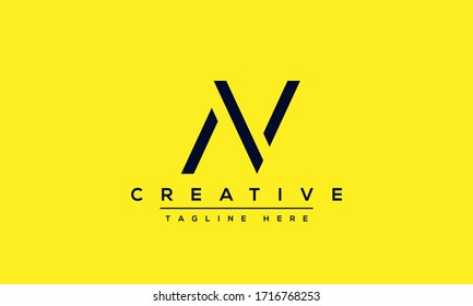 Diseño de logotipo de carta AV. Creativas letras alfabéticas modernas en el icono A, A y V del monograma.