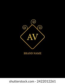 AV Letter Logo Design. Creative Initials Letter Concept. AV Icon Design