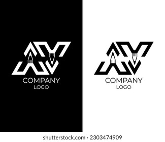 elemento de diseño de logotipo de letra AV