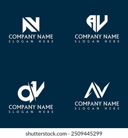 Conjunto de design de logotipo de carta AV