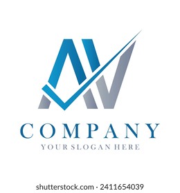 AV Letter Logo Design Template Vector. Creative initials letter AV logo concept.