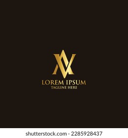 AV letter logo design. Vector minimal modern alphabet fonts logos, Letter VA abstract logo symbol,  Letter logo with gradient tech style and business card design Premium Vector Pro Vector