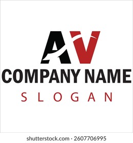 AV Letter Logo Design Vector Illustration, AV initial monogram with letter creative logo