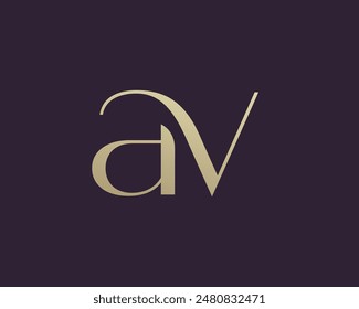 AV letter logo icon design. Classic style luxury initials monogram.