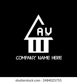 AV letter modern logo design on black color background
