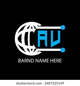 Diseño moderno del logotipo de la letra AV sobre fondo negro del color
