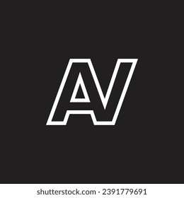 av letter, monogram, logo vector, template, design, minimal, black white, color,