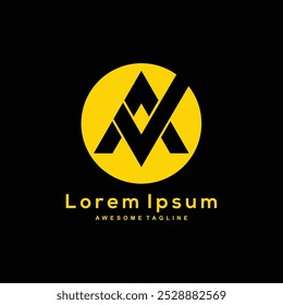 AV ou AV carta redonda Logo Design modelo vetor em estilo criativo moderno minimal
