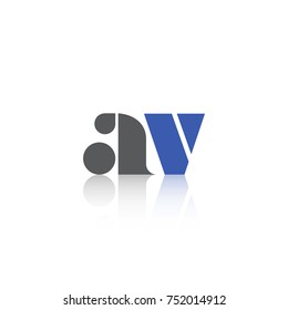 AV  lettering Logo vector isolated on white background