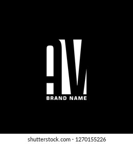 AV Logo design with negative space concept. Vector illustration