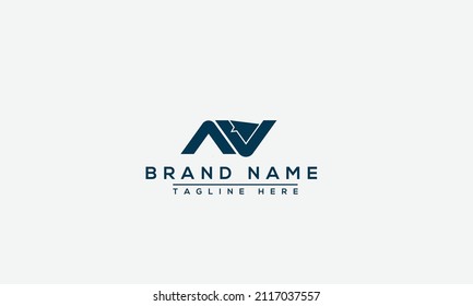 AV Logo Design Template Vector Graphic Branding Element.