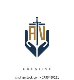 av logo design vector icon luxury