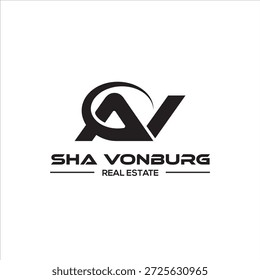 The AV Logo features a sleek, modern design with bold initials that enhance brand identity, delivering a clean, professional, and memorable visual presence ideal for real estate and business branding.