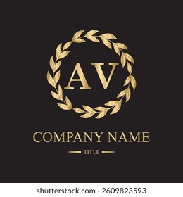  AV logo initial letter luxury royal logo. template symbol. modern golden luxury logo. abstract monogram vector letter mark brand fashion. icon  business monogram boutique font Clothing minimalist.