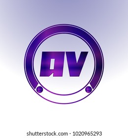 AV Logo, Metal Logo, purple Logo, Monogram