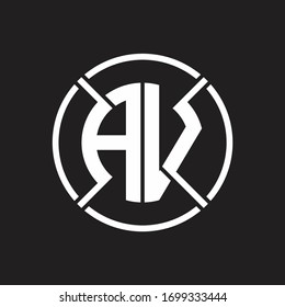 AV-Logo-Monogramm mit vierteiliger kreisförmiger, abgerundeter Design-Vorlage