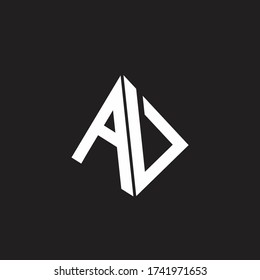 AV Logo monogram with standout triangle shape ribbon design template