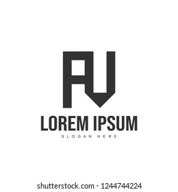 AV Logo template design. Initial letter logo template design
