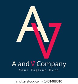 AV logo template design . simple and minimalist, 