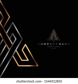 AV logo or triangle and arrow logo concept with elegant and luxury look, suit for business or company logo