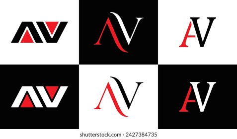 AV logo. A V design. White AV letter. AV, A V letter logo design. Initial letter AV linked circle uppercase monogram logo. A V letter logo vector design. top , Most Recent, Featured,