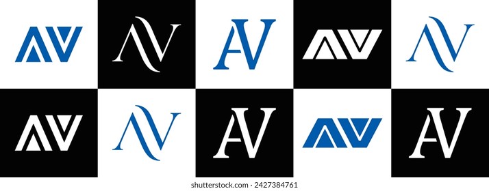 AV logo. A V design. White AV letter. AV, A V letter logo design. Initial letter AV linked circle uppercase monogram logo. A V letter logo vector design. top , Most Recent, Featured,