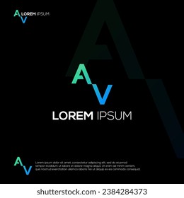 Vector de diseño de logotipo moderno AV